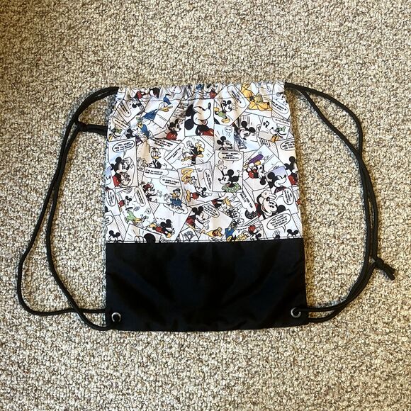 Walt Disney World Parks Comic Strip Mickey Mouse Drawstring Bag BackPack - Picture 1 of 7